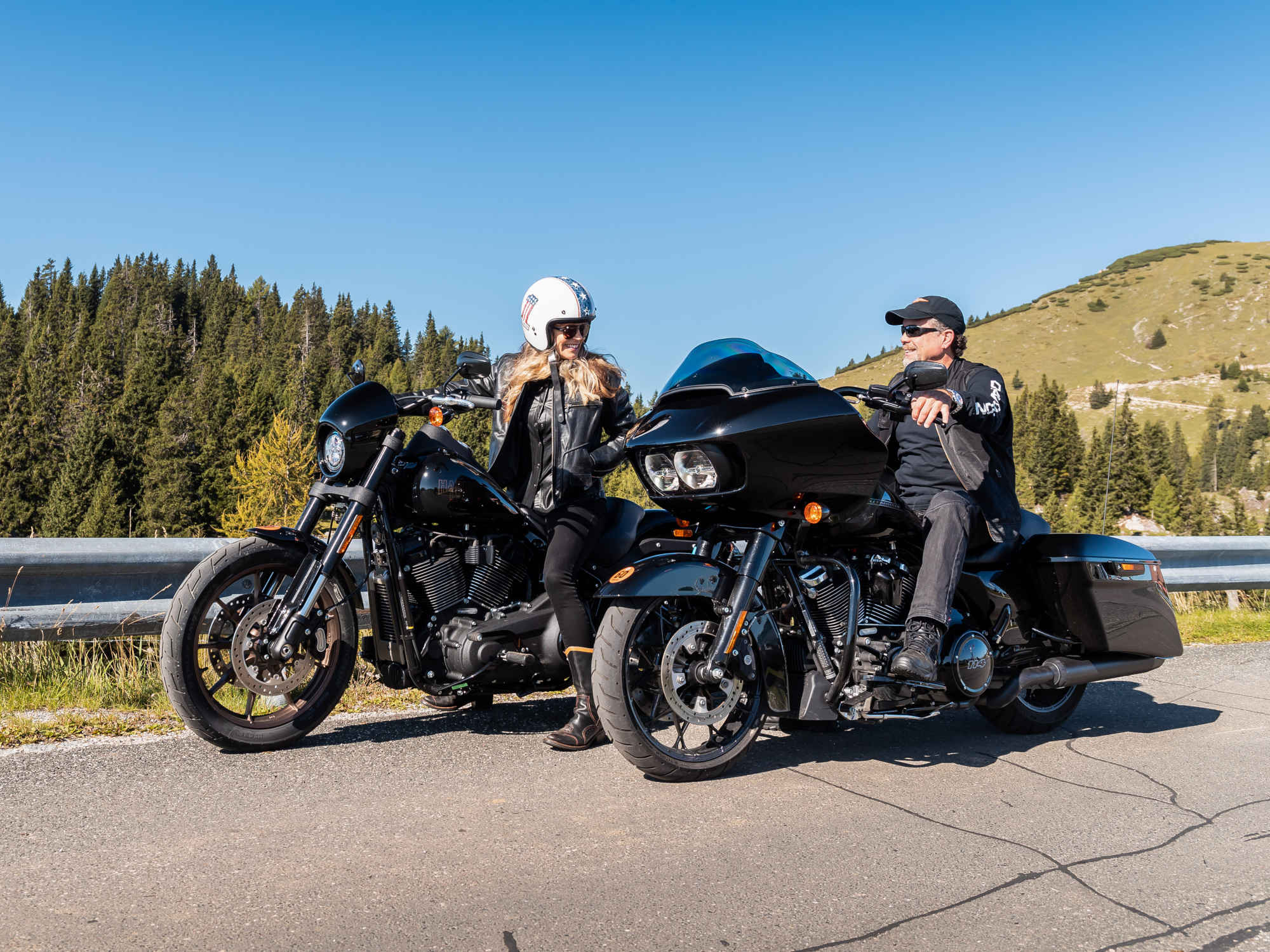 Karen and Bill Davidson on motorcycles