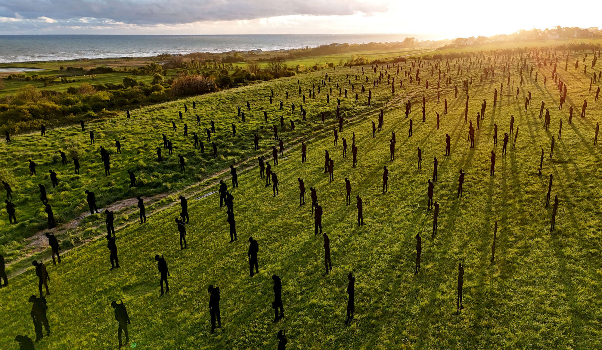 A view of the Standing with Giants silhouettes in France.