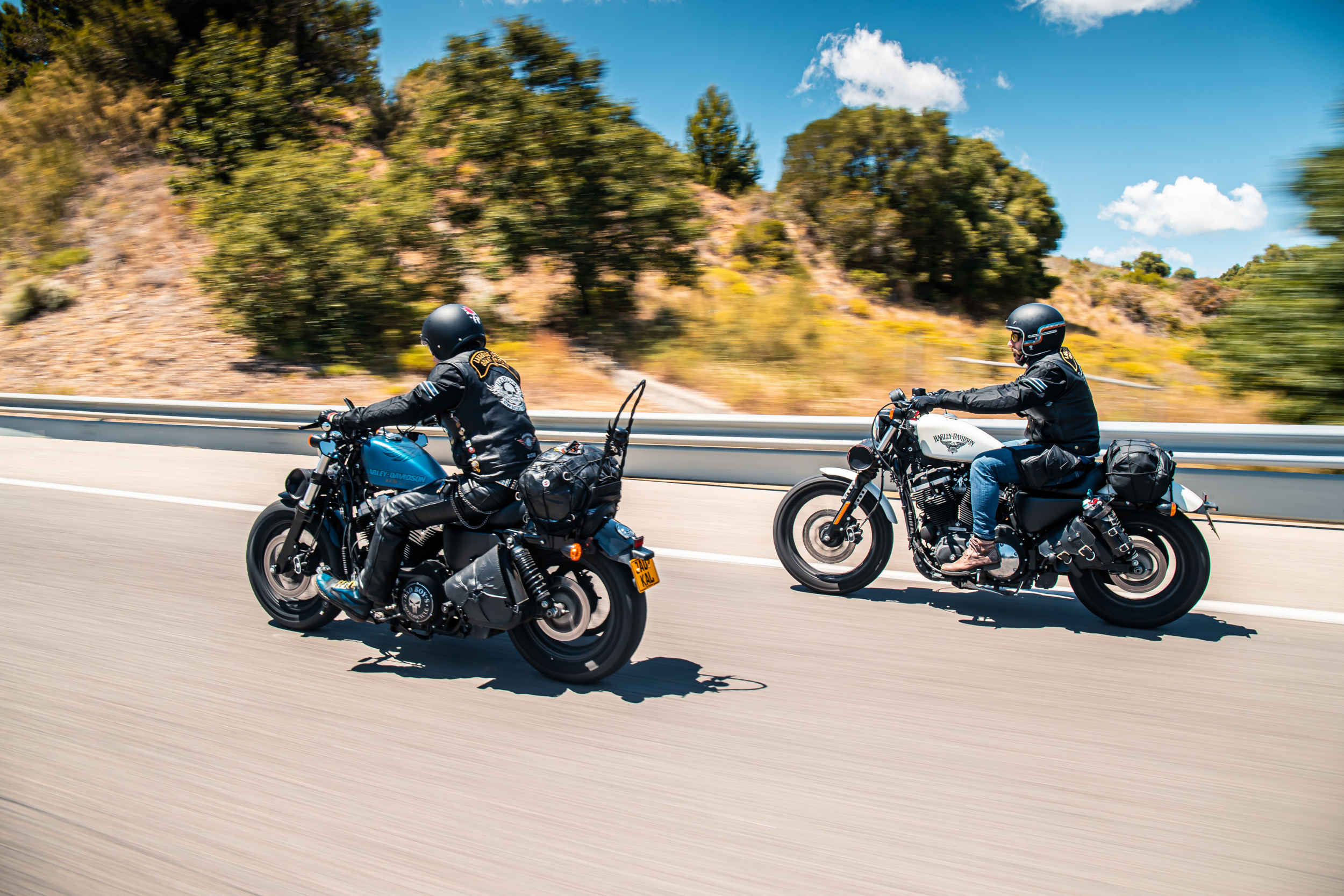 Two riders on a road trip