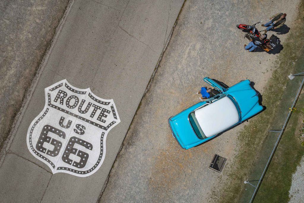 Photograph looking down on Route 66