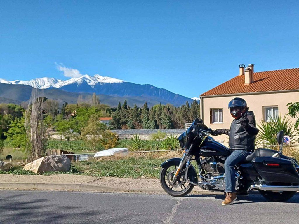 Alexandre Vaudrée on a Harley-Davidson in France