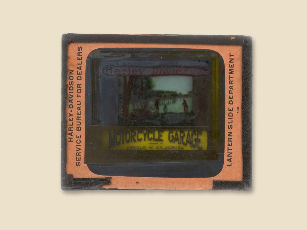 A close-up of a lantern slide.
