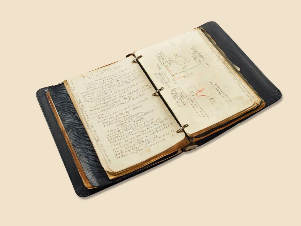 Joe Ryan's Service School notebook.