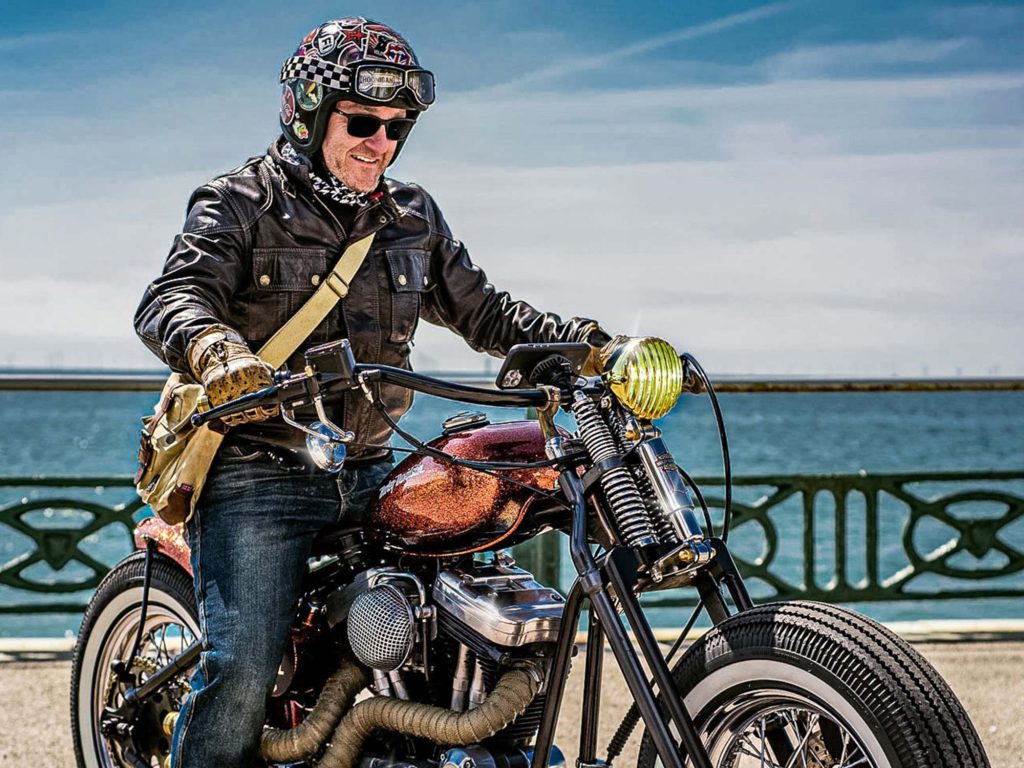 A man on a motorcycle